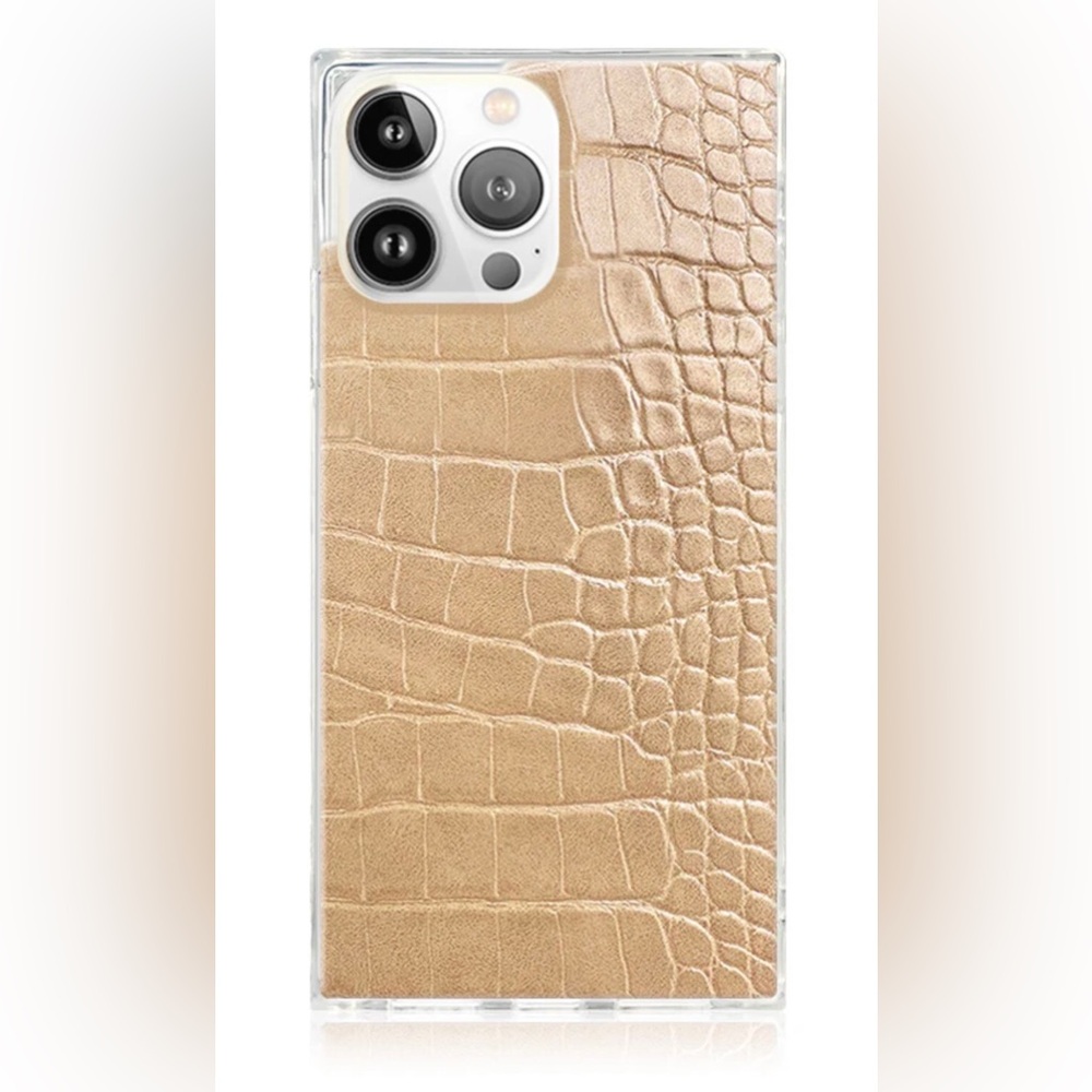 NWOT Flaunt Luxurious Tan Crocodile Faux Leather iPhone 15 Pro Max Case